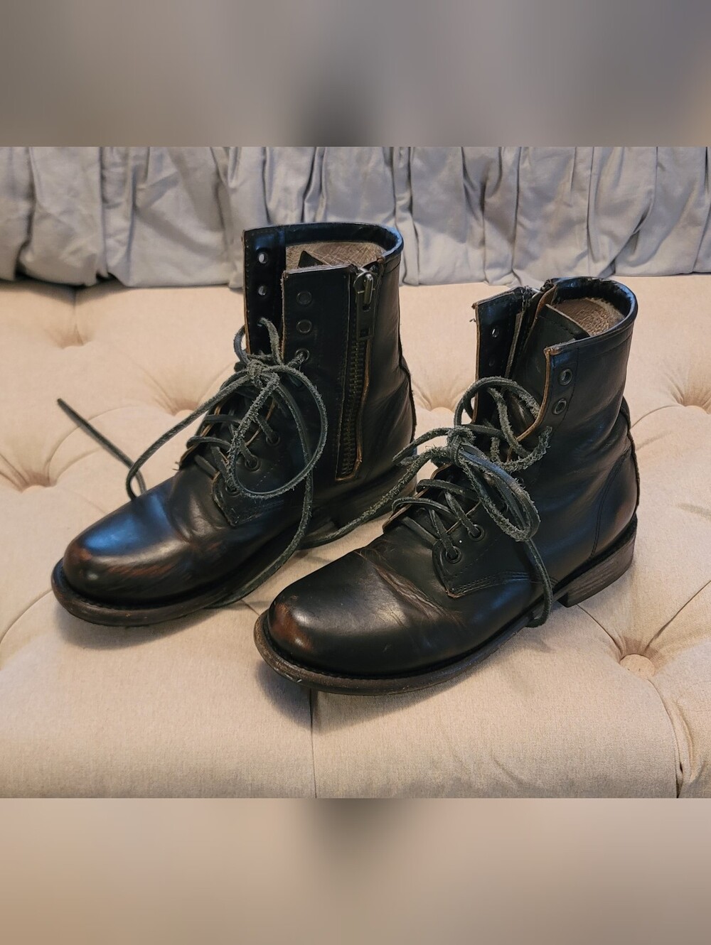 Freebird Manchester Black/Brown Side Zip Leather Boot Size 7